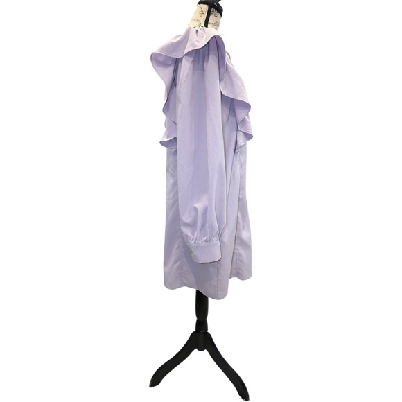 Entro Lavender Button-Up Dress with Ruffle Trim - Picture 4 of 11